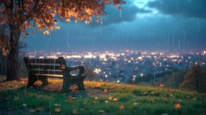 Уютный дождливый вечер в городе. Успокаивающие звуки дождя и города.