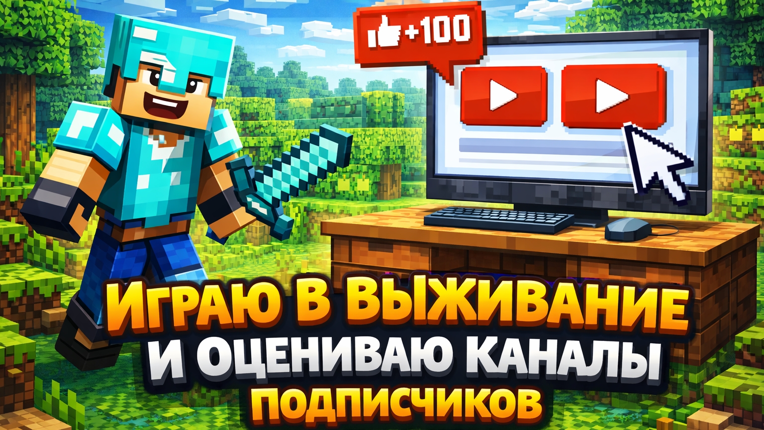 Играю В Выживание В Майнкрафт С Подписчиком смотреть онлайн