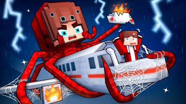 Девушка-ПАУК СТАЛА ПРИЧИНОЙ АВИАКАТАСТРОФЫ Джей ДЖЕЙ?! - Анимация для Майнкрафта