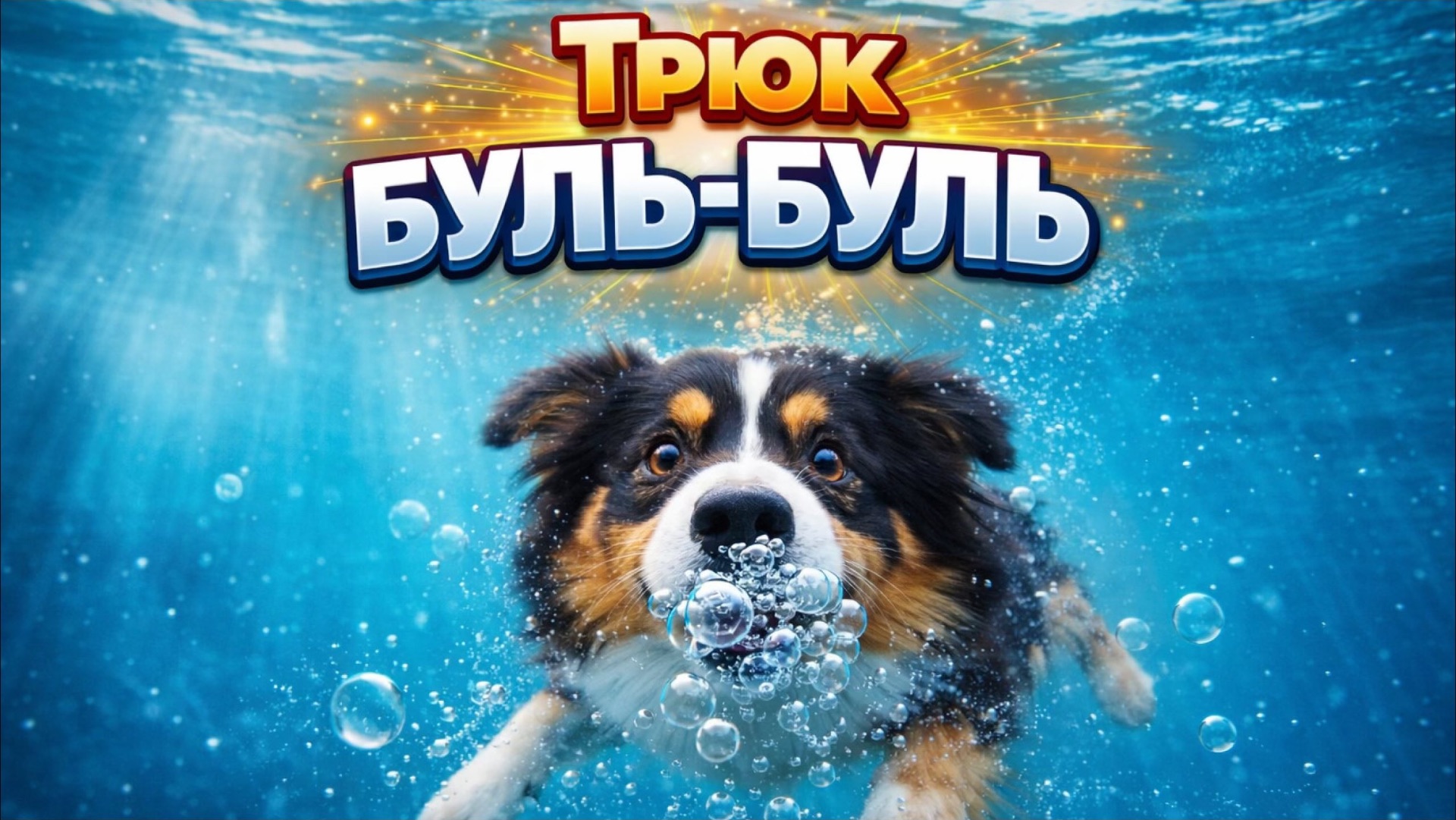 Собака пускает пузыри! ТРЮК БУЛЬ-БУЛЬ