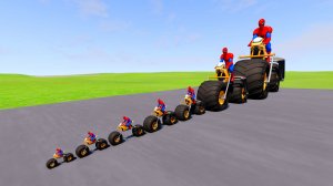 МУЛЬТИКИ ПРО МАШИНКИ БОЛЬШОЙ И МАЛЕНЬКИЙ ЧЕЛОВЕК - ПАУК НА МОТОЦИКЛЕ | 4К