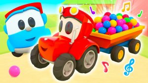 Трактор убирает снег, погрузчик везёт груз! Песенки для малышей с Грузовичком Лёвой