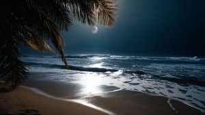 Темные океанские волны ночью — непрерывный спокойный звук для глубокого сна. 🌊🌙