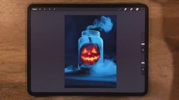 PROCREATE Halloween Pumpkin Jar DRAWING Tutorial in EASY steps by James Julier