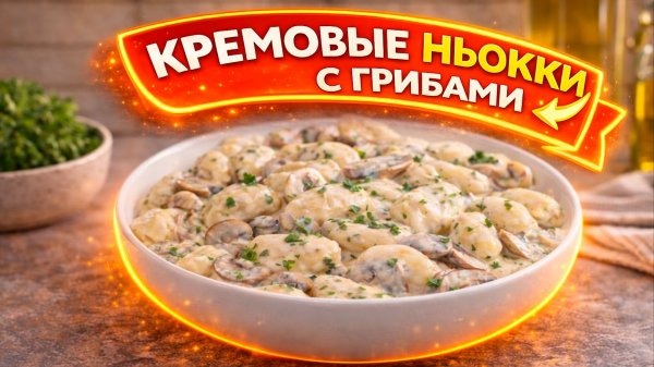 Картофельные ньокки в сливочно-грибном соусе