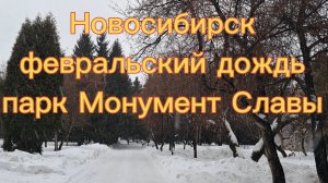 Новосибирск 12.02.2026г. Февральский дождь, на улице +2. Парк Монумент Славы.