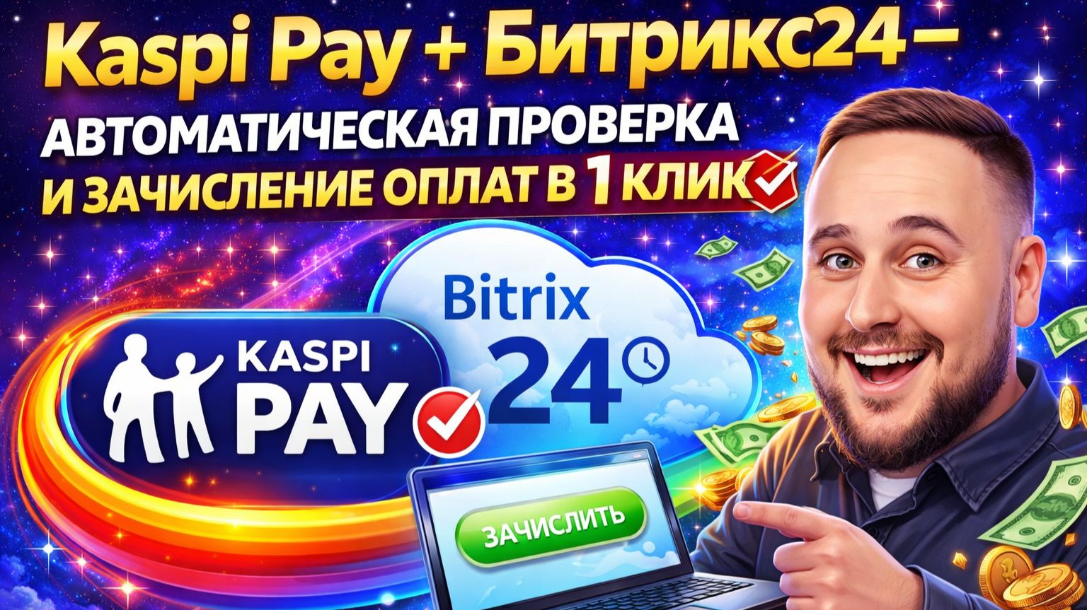 Kaspi Pay + Битрикс24 — автоматическая проверка и зачисление оплат в 1 клик смотреть онлайн