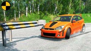 Cars vs Guardrail – BeamNG.drive