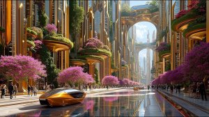 Future Metropolis 2050: AI Skylines, Flying Transit & Neon Dreamscape