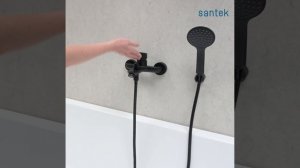 Смеситель для ванны Santek Таос WH5A10009N001 с душевым гарнитуром, черный матовый