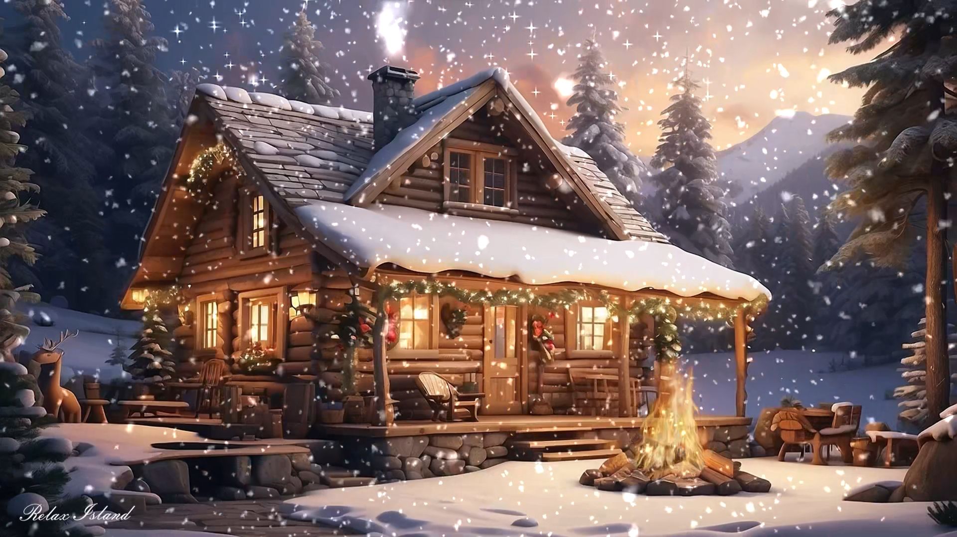 ❄️ НЕВЕРОЯТНО КРАСИВАЯ УСПОКАИВАЮЩАЯ МУЗЫКА ДЛЯ СНА 🎵 ЗИМНЯЯ МУЗЫКА ДЛЯ ДУШИ ВО ДВОРЕ У КОСТРА смотреть онлайн