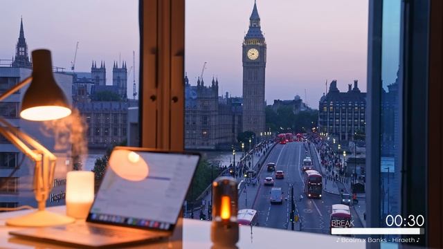 2-Hour Study With Me In London   Big Ben Sunset 🌅    Pomodoro 50-10   Relaxing Lo-Fi   Day 160