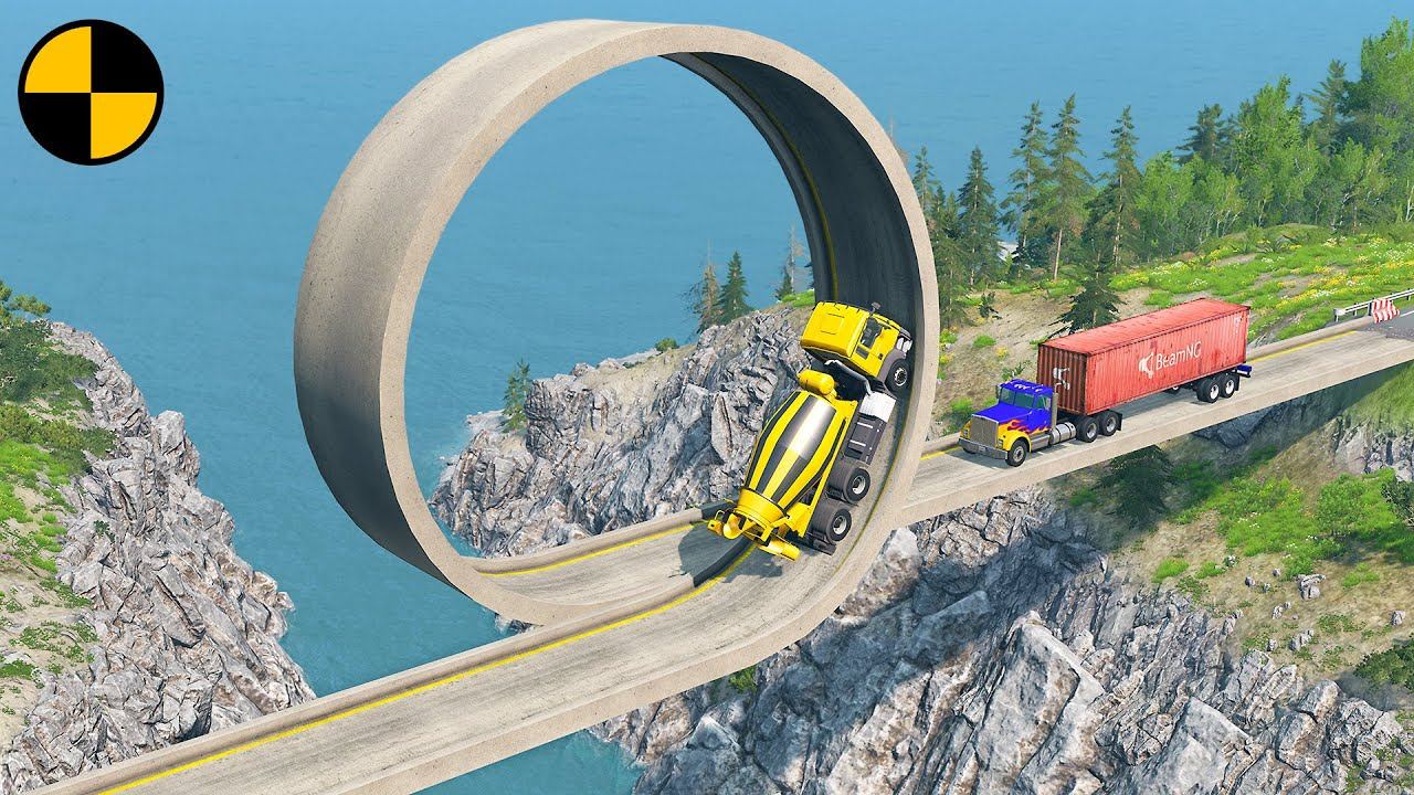 Cars Vs Loop Bridge  BeamNG.Drive