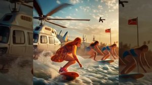 Сёрфинг трех девушек