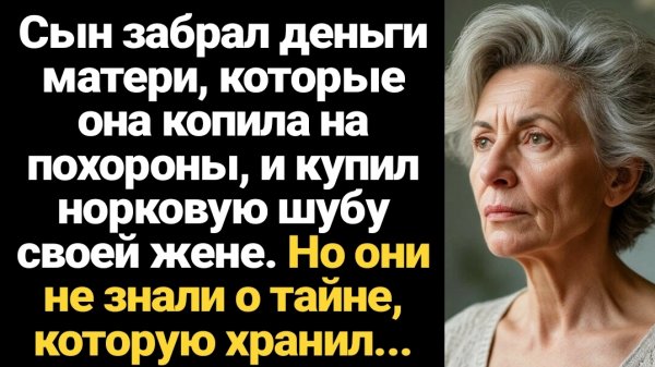 ИСТОРИИ ИЗ ЖИЗНИ/Сын забрал деньги матери, которые она копила на похороны и купил норковую шубу жене