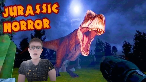 Убегаю от злого динозавра в игре  Jurassic Horror
