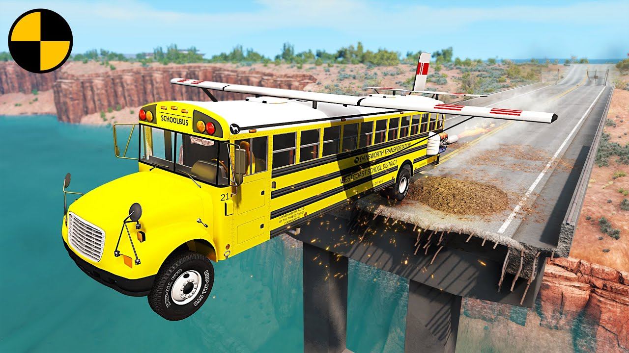 Cars Vs Broken Bridge  BeamNG.Drive