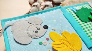 #Развивающая книга из фетра: страничка кормим мышку