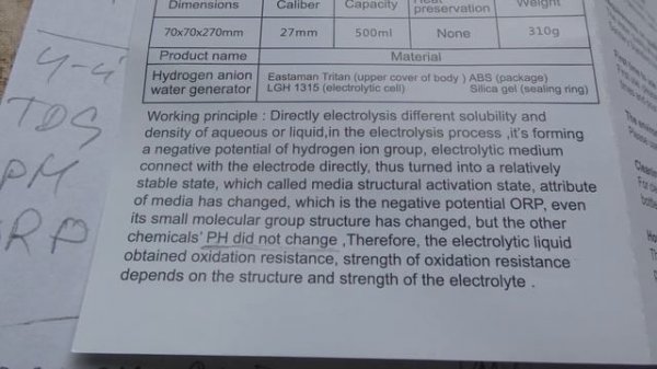 Hydrogen Water Bottle (10 cycles)