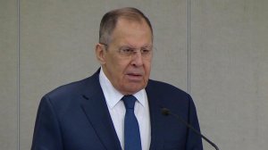 Глава МИД России Сергей Лавров выступил на правительственном часе в Госдуме.