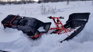 Что лучше едет лыжи или корыто по глубокому снегу. Мотобуксировщик Койра Богатырь