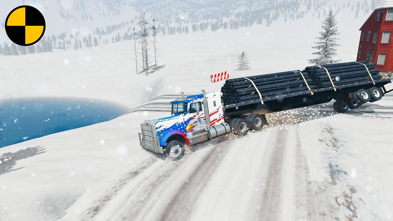 Cars Vs Ice Road  BeamNG.Drive