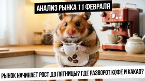 Анализ рынка 11 февраля. Рост рынка РФ до пятницы? Что с Рублем? Фьючерс какао и кофе - где разворот