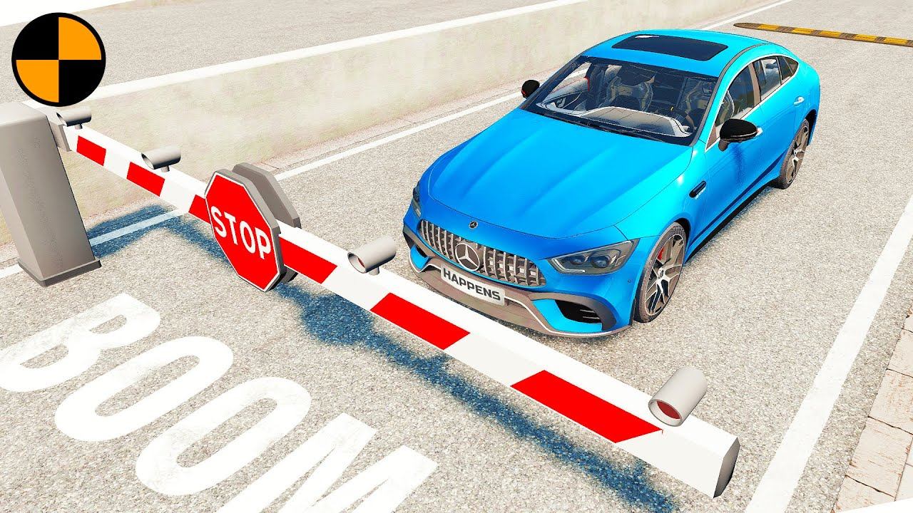 Cars Vs Boom Barriers - BeamNG.drive