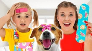 Алиса и тётя помогают справиться с синяком — Детские истории