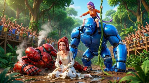 Руми становится чемпионом по гонкам роботов Кинг-Конга - KPOP Demon Hunters