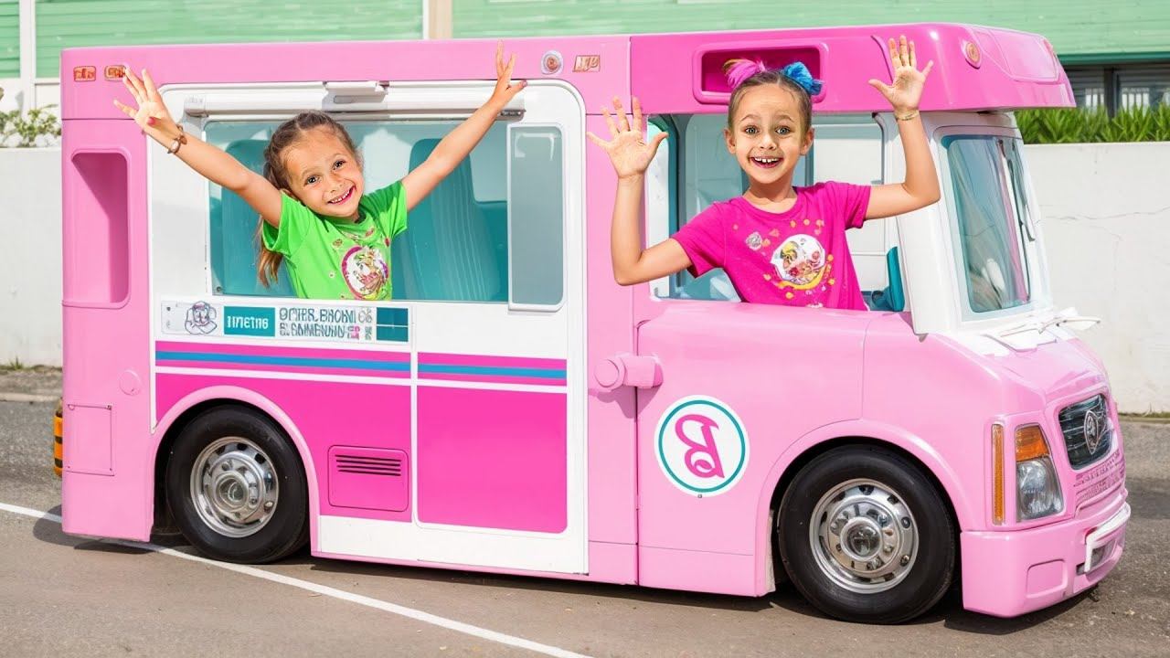 Майя и Мия готовят вкусное мороженое — приключения на минивэне! смотреть онлайн