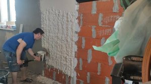 Штукатурка при помощи пневмо ковша