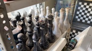 Шахматы из камня / Процесс изготовления.