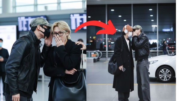 Интересно, а как Тэхён отнесется к тому, что Чонгук прошептал Чимину в аэропорту