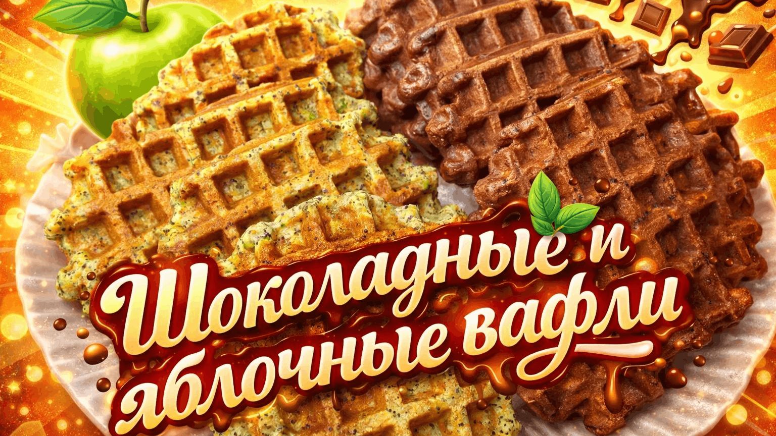 ПП вафли которые можно всем. Яблочные и шоколадные вафли 🍎🍫 + рецепт для вафельнице смотреть онлайн