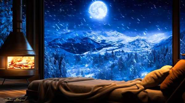❄️ КРАСИВАЯ УСПОКАИВАЮЩАЯ МУЗЫКА ДЛЯ СНА И ЗВУК КАМИНА 🎵 РАССЛАБЛЯЮЩАЯ МУЗЫКА ДЛЯ ДУШИ И ЗВУК ВЬЮГИ