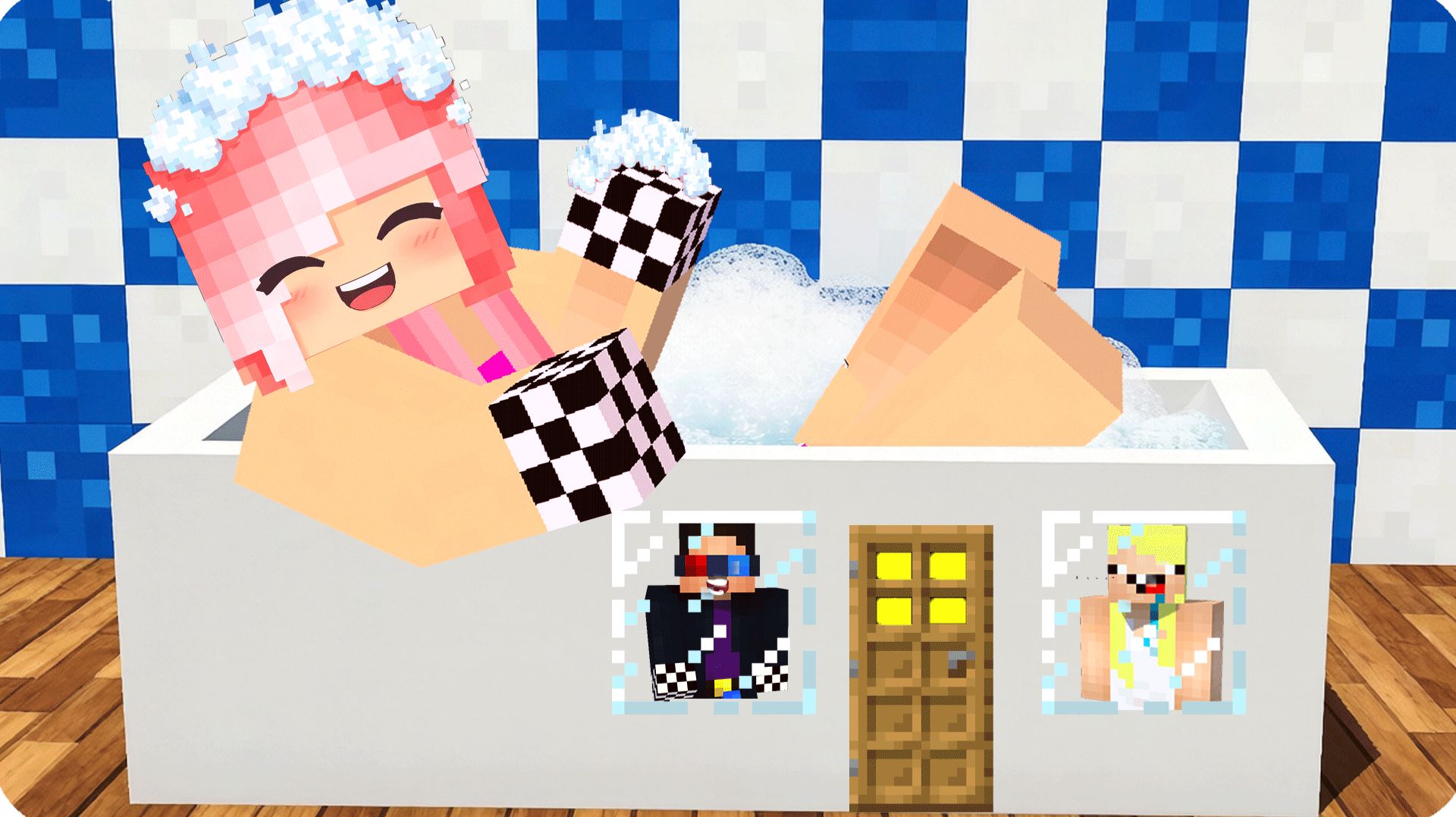 😅МЫ ПОСТРОИЛИ ДОМИК Внутри ВАННЫ ЛЕСКИ в МАЙНКРАФТ! НУБИК смотреть онлайн