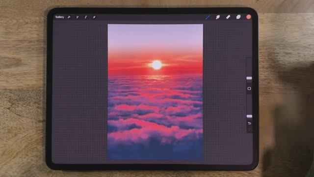 EASY PROCREATE DRAWING Tutorial in simple steps - Clouds Sky Sunrise смотреть онлайн