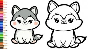 Мультик - раскраска для детей СОБАКА. Учимся как нарисовать СОБАЧКУ /РИСОВАШКА ТВ/