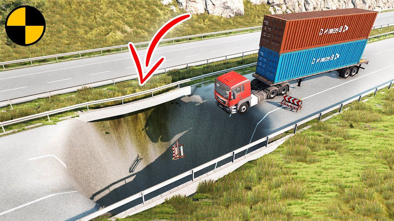 Cars Vs Giant Pit  BeamNG Drive