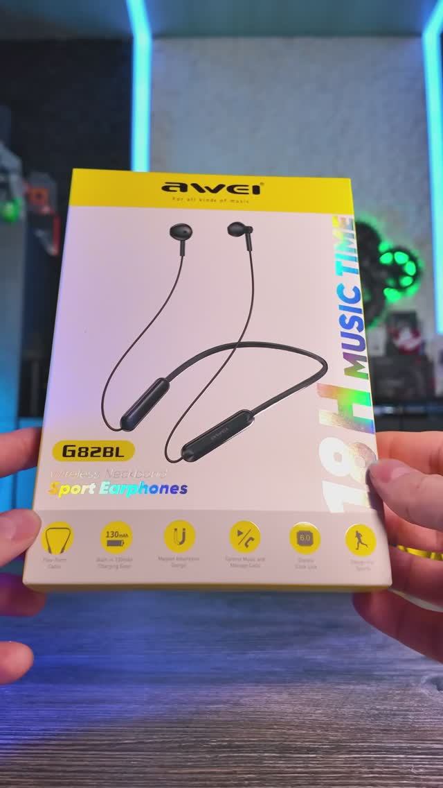 AWEI G82BL: надёжные беспроводные наушники для тренировок смотреть онлайн