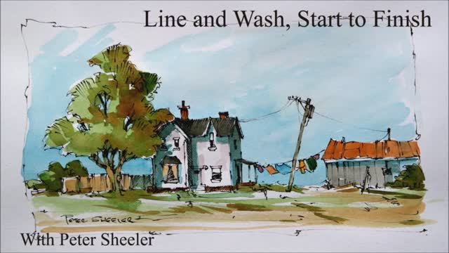 Line and wash, with a waterbrush. Start to finish, Quick and easy. With Peter Sheeler смотреть онлайн