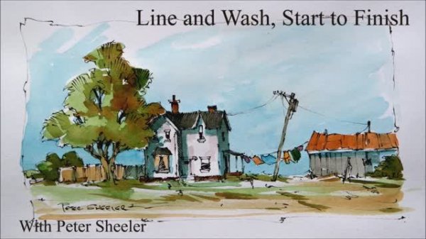 Line and wash, with a waterbrush. Start to finish, Quick and easy. With Peter Sheeler