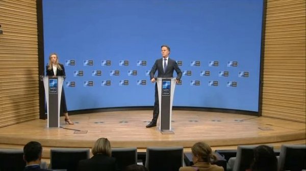 Генеральный секретарь НАТО Марк Рютте в Брюсселе по итогам встречи министров обороны, 12.03.2026