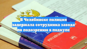 В Челябинске полиция задержала сотрудника завода по подозрению в подкупе