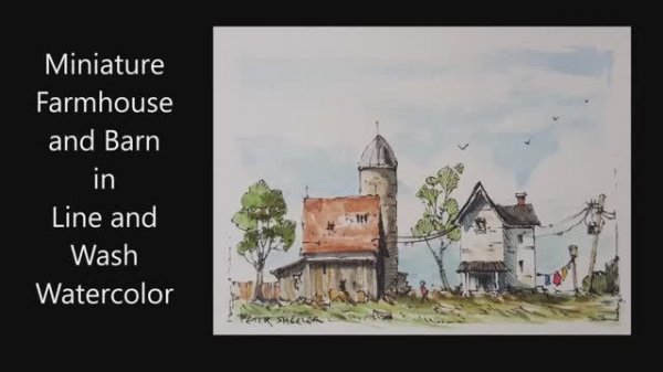 Painting a Miniature Line and wash. How to paint a Farmhouse barn laundry. Peter Sheeler