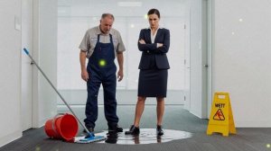 Уборщик случайно пролил воду на туфли начальницы, и она его уволила. Но она не знала, КТО он...