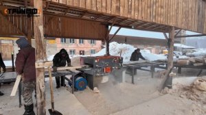 Многопильный одновальный станок ТРИУМФ Б700 на реальном производстве