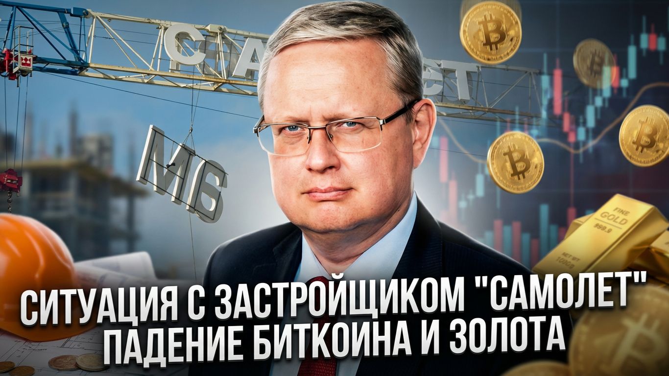 Михаил Делягин | Ситуация с застройщиком -Самолет-. Падение биткоина и золота смотреть онлайн