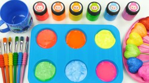 Мультики для детей | Синий слайм — делаем и смешиваем цвета